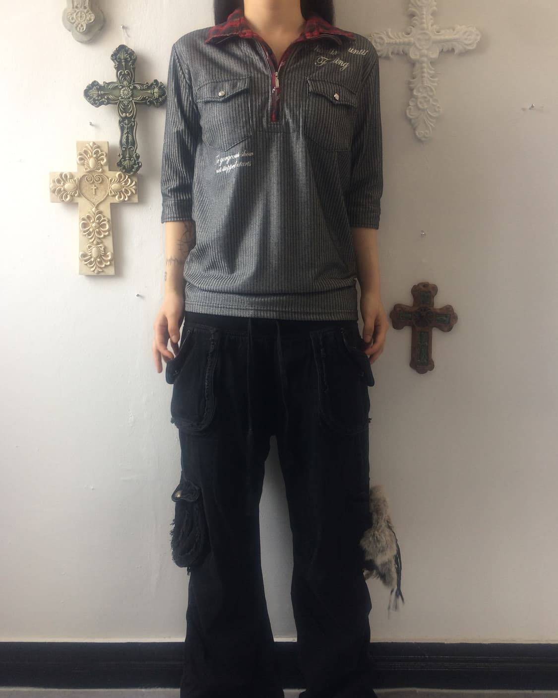 Double collar pocket ribbed pk t 상품이미지8