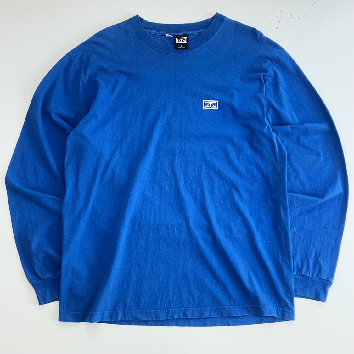 Obey 오베이 페이스아이콘 빅로고 딥블루 롱슬리브 상품이미지3