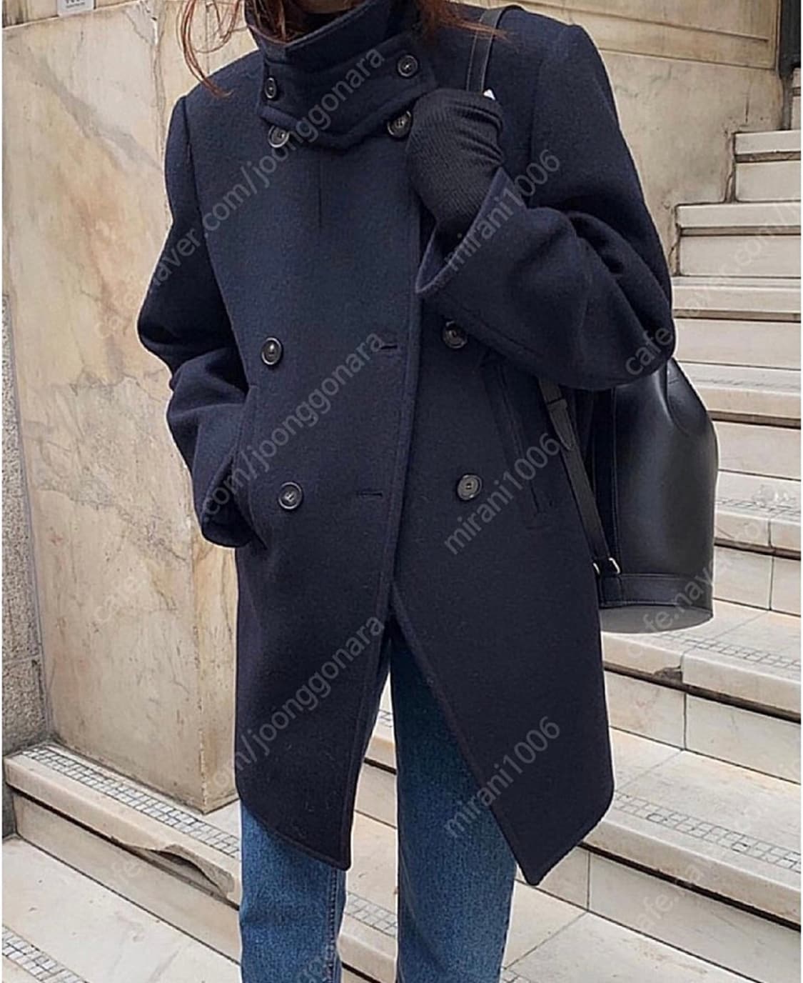 언더스탠딩 울 피코트 네이비 (울 90) 상품이미지5