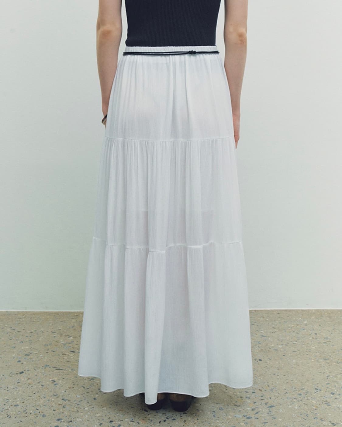 니브 프릴 맥시 스커트 화이트 상품이미지2