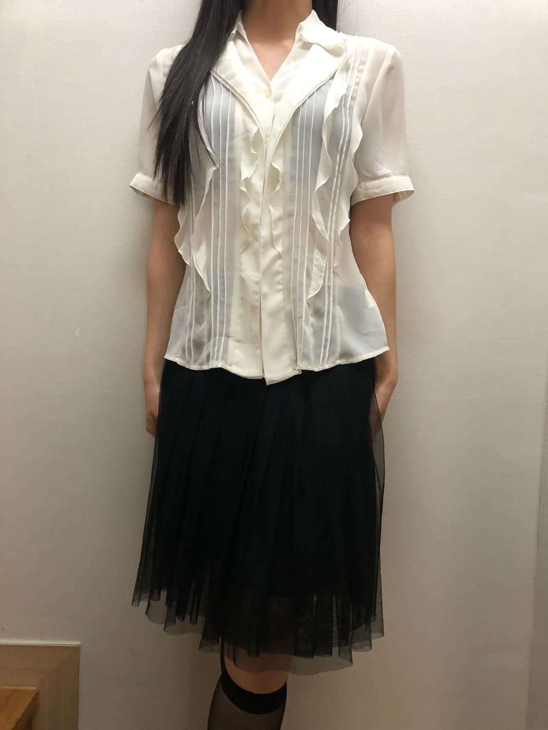 빈티지 화이트 프릴 블라우스 상품이미지1