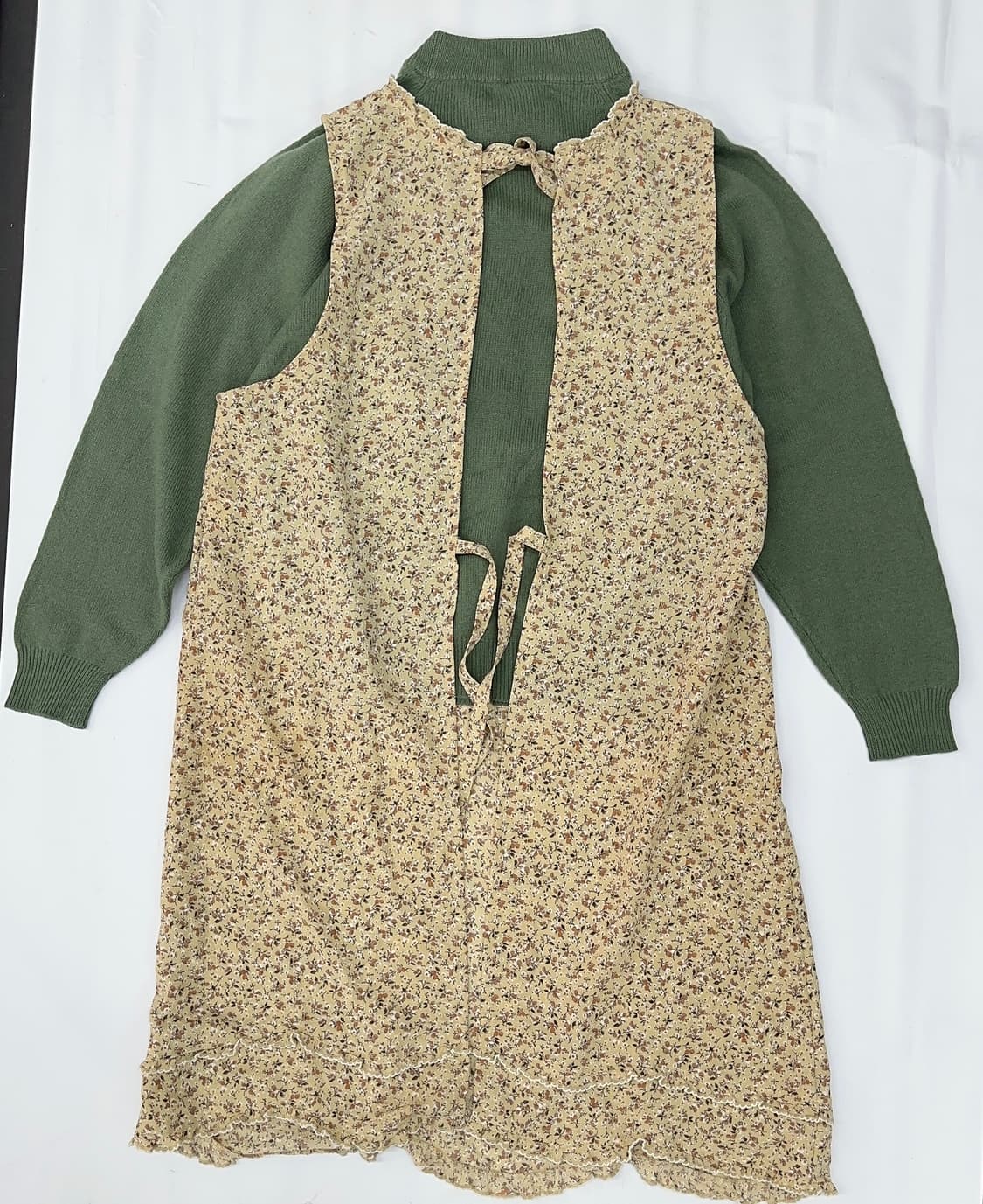 🍵하구미의 원피스 코디세트🍵  레이어드 프릴 플라워 모리걸 말차맛 상품이미지3