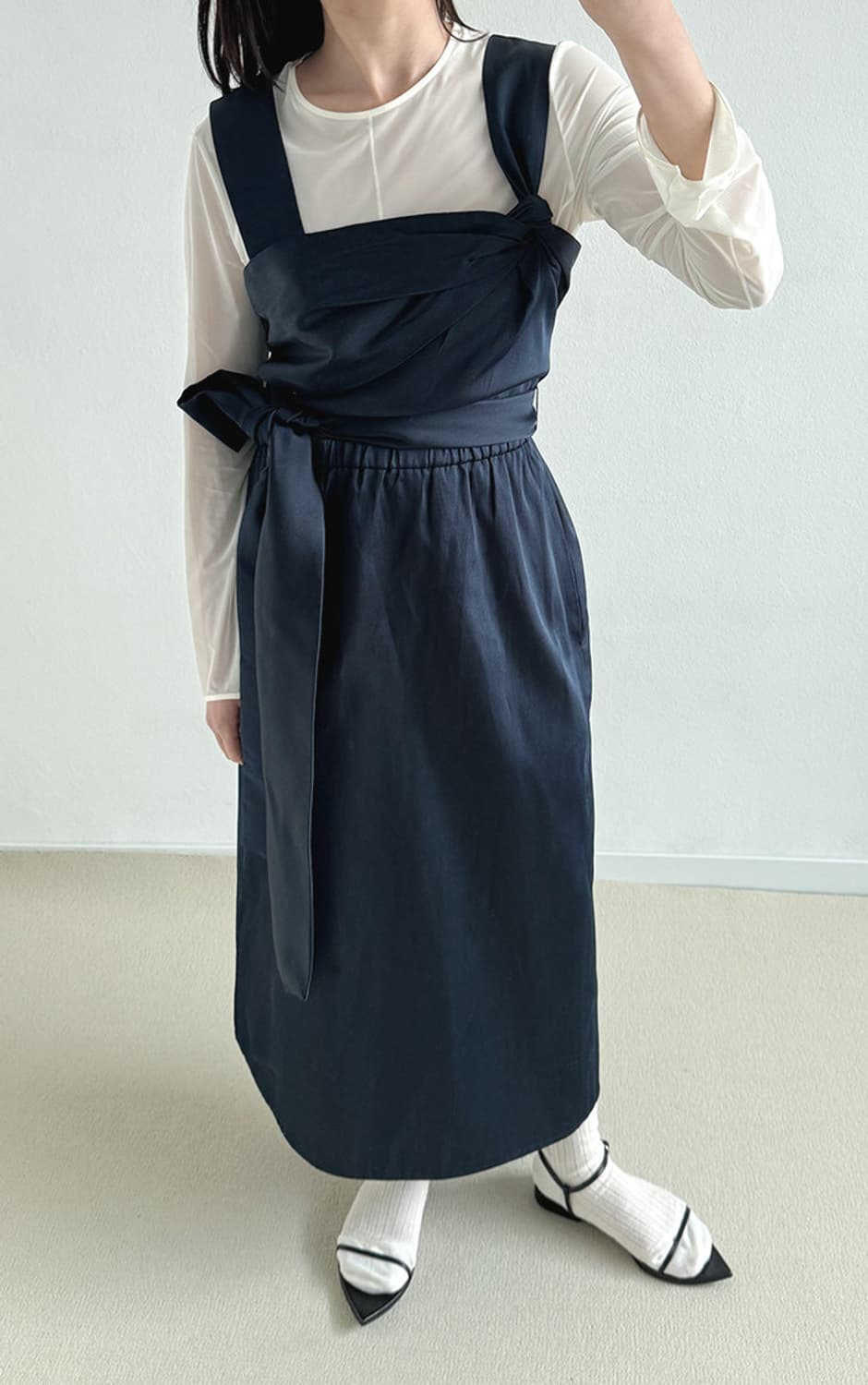 3.1 Phillip Lim 필립림 스퀘어넥 원피스 (navy) 상품이미지5