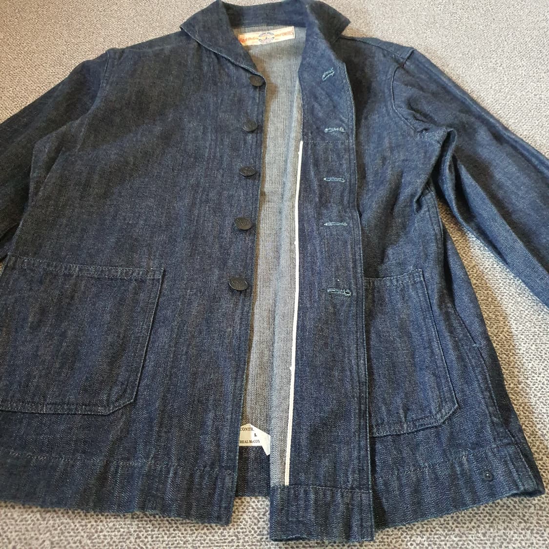 리얼맥코 USN 데님 숄 칼라 던가리 점퍼 상품이미지3