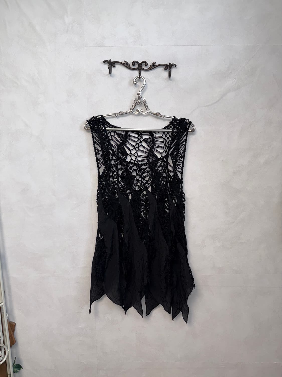 Black grunge fairy crochet sleeveless 상품이미지1