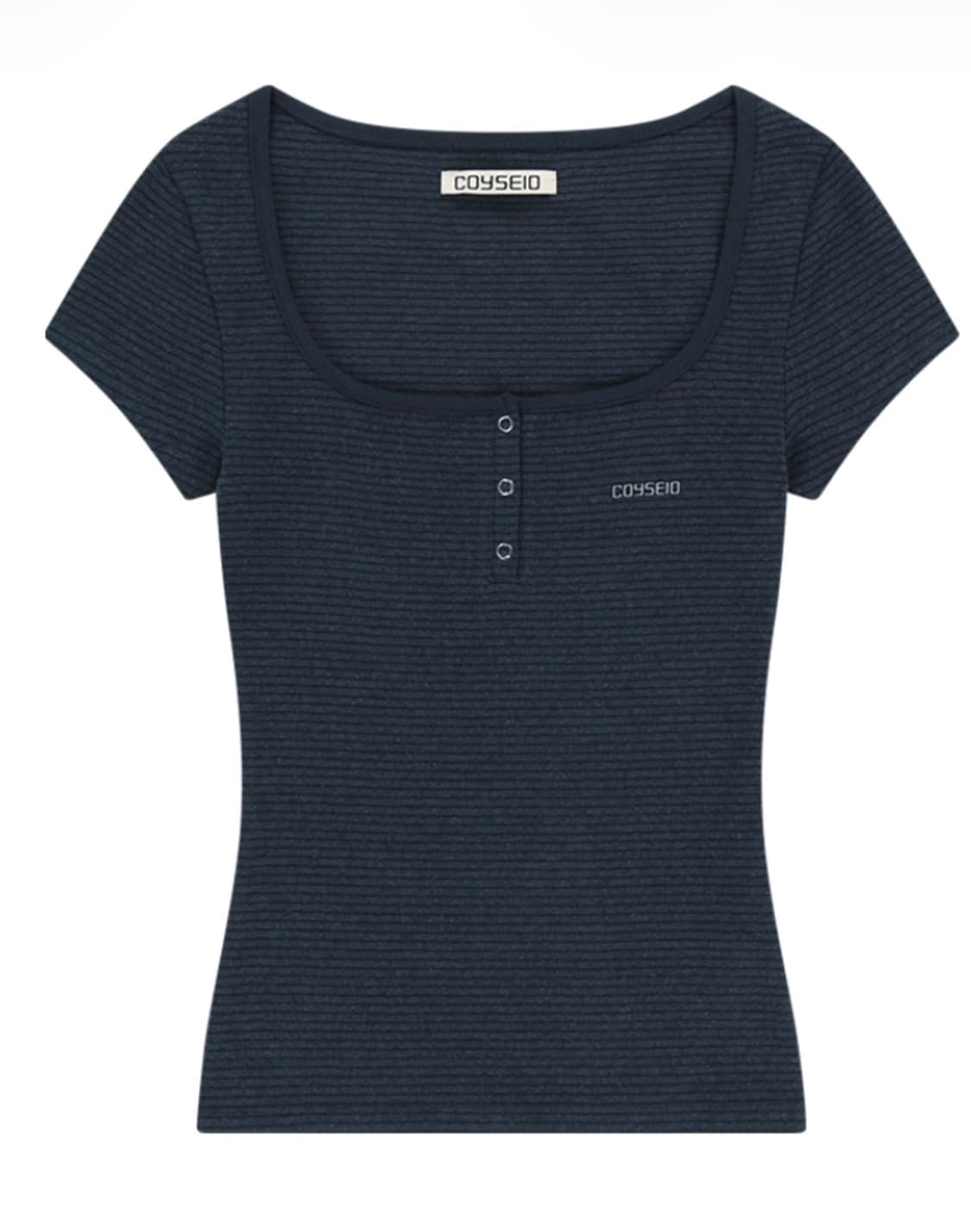 코이세이오 프롱 스냅 미니 로고 티 네이비 상품이미지1