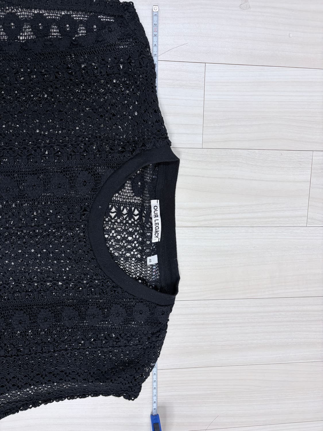 아워레가시 박스 슬리브리스 코튼 크로셰 베스트, 블랙 조끼 상품이미지8