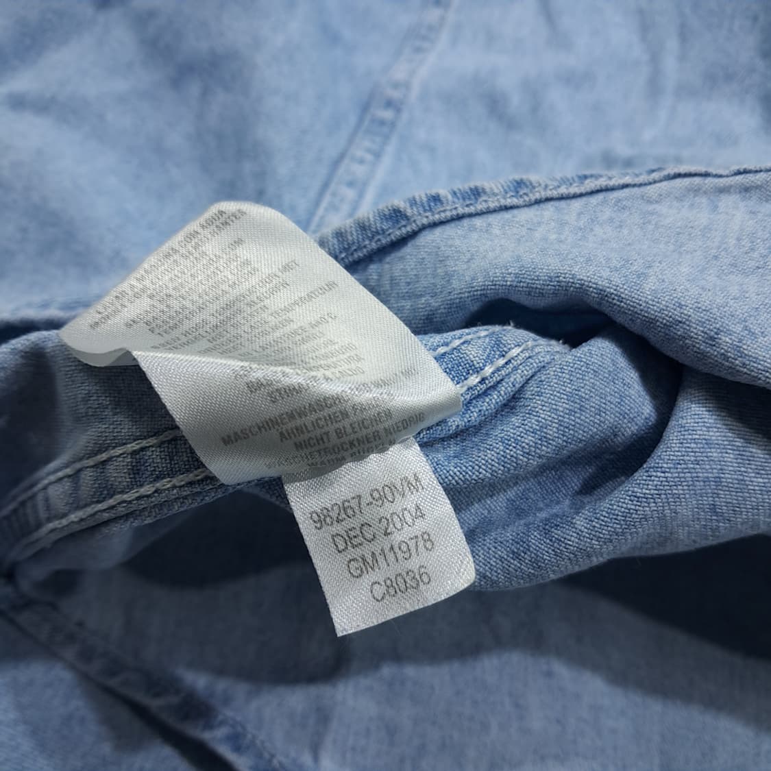 CL588 L 할리데이비슨 00s 홍콩판 버튼다운 데님셔츠 상품이미지5