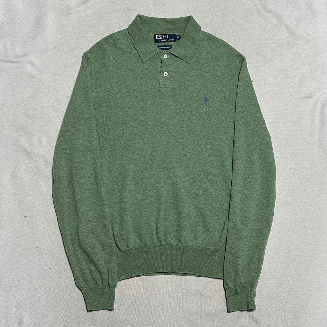 XL 폴로랄프로렌 라이트 그린 메리노 울 카라 니트  상품이미지2