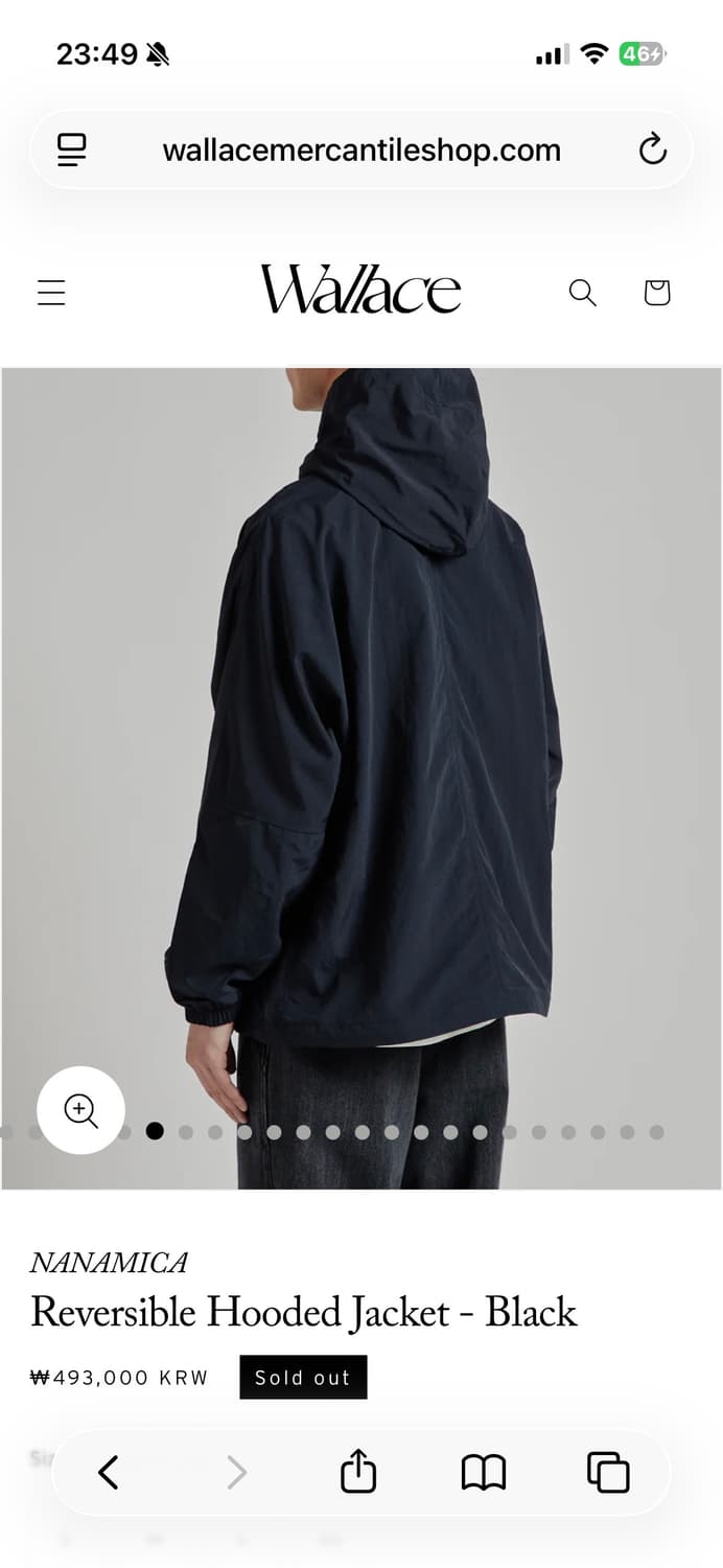 24FW 나나미카 리버시블 ooal 후드 마운틴 자켓 블랙 상품이미지7