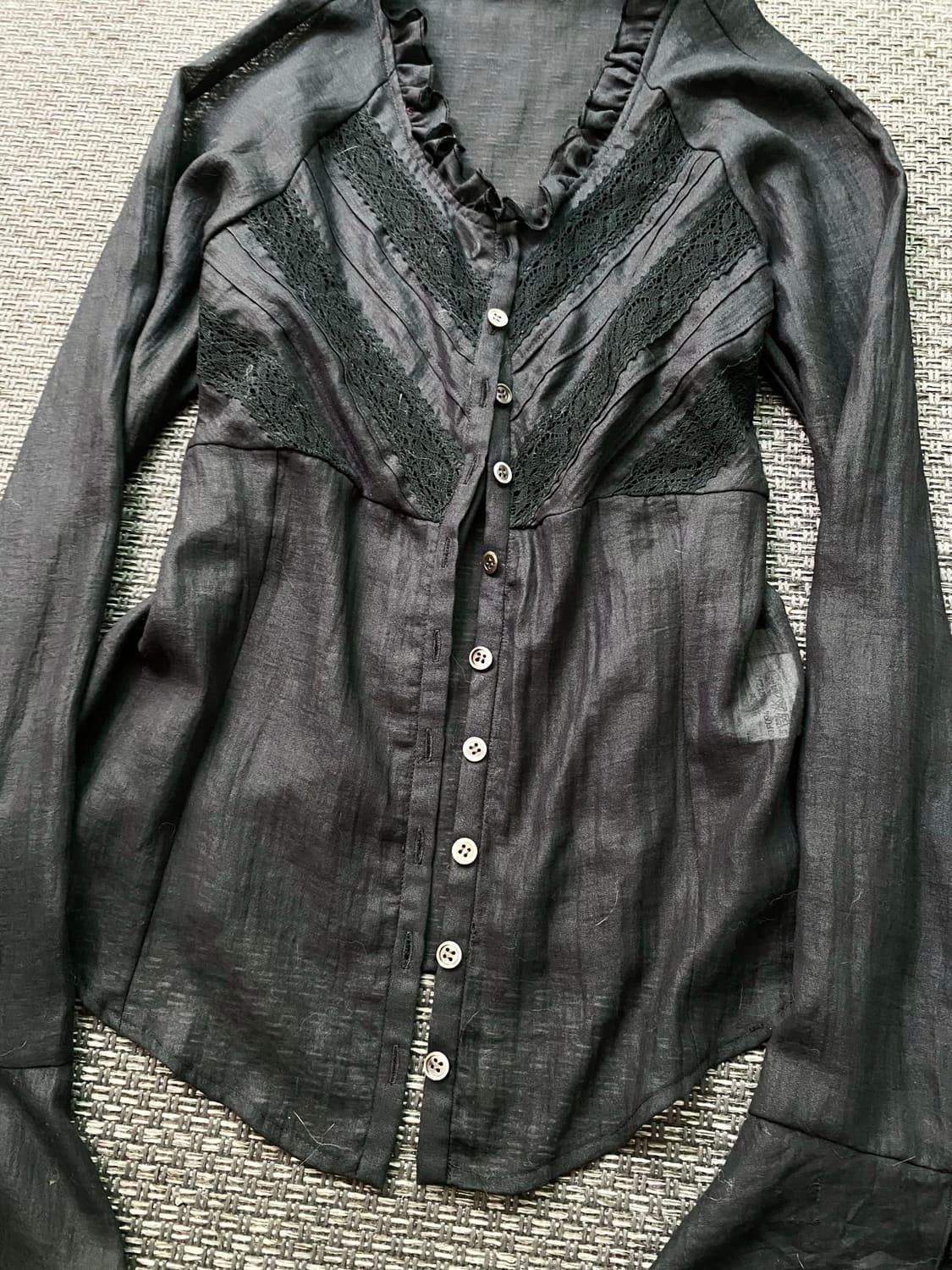 [DESVISIO]2000s Gothic Frill Detail Blac 상품이미지3
