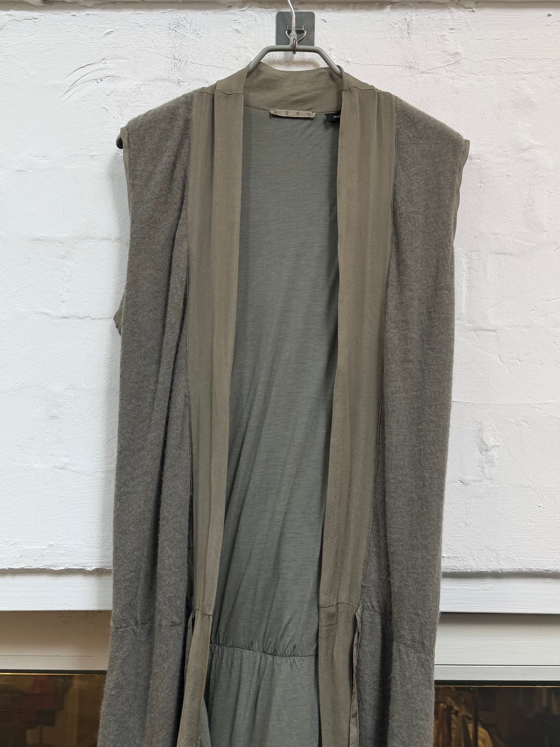 120% Lino Italy 슬리브리스 롱 가디건 XS 상품이미지3