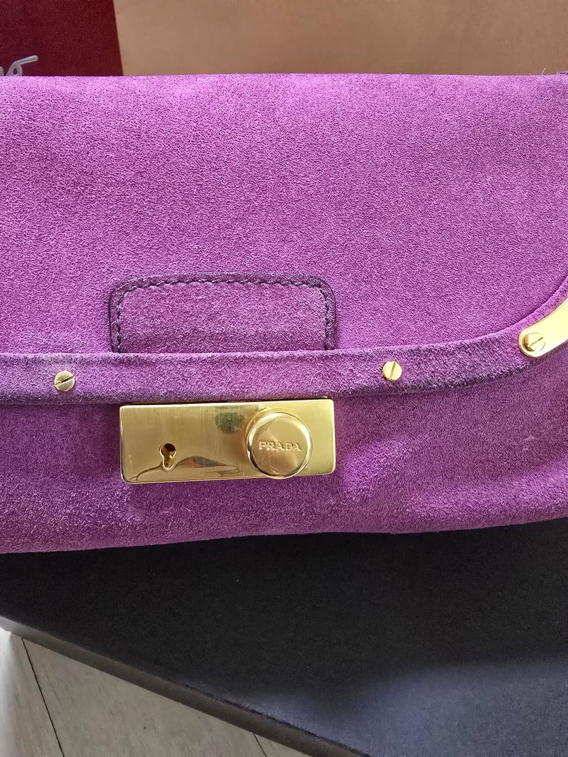 (정품)프라다 빈티지 스웨이드 숄더백 상품이미지5