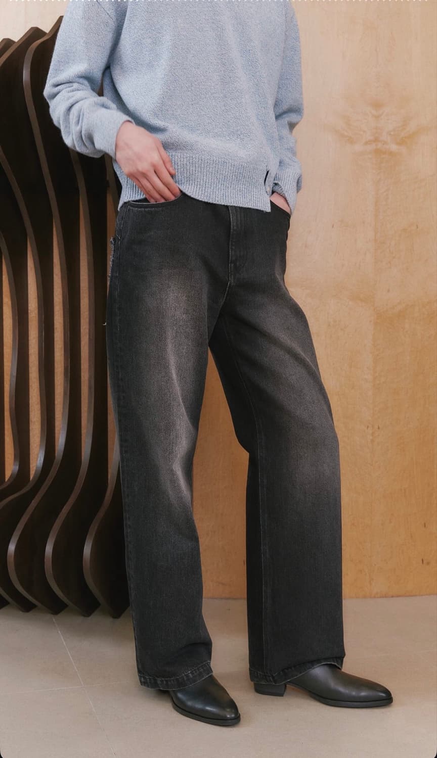 웨이비니스 25ss Denim Washed Black 2 상품이미지1