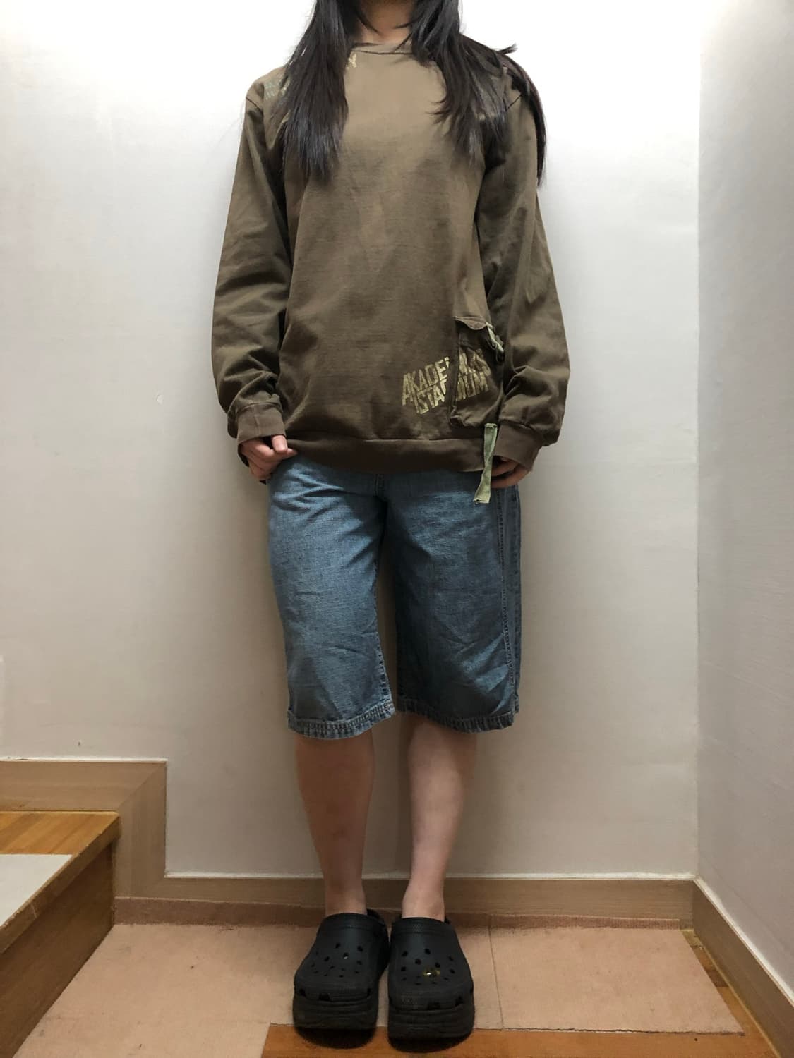 빈티지 데님 버뮤다 팬츠 상품이미지5