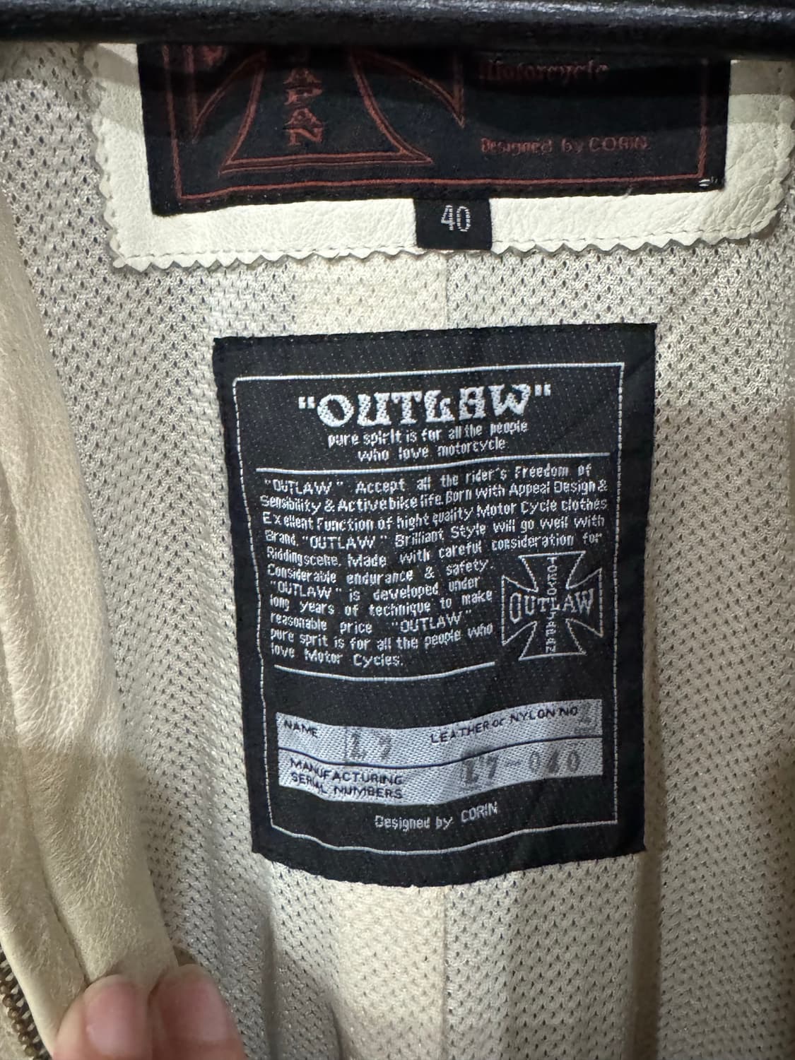 OUTLAW 웨스턴 소가죽 라이더 자켓 상품이미지5