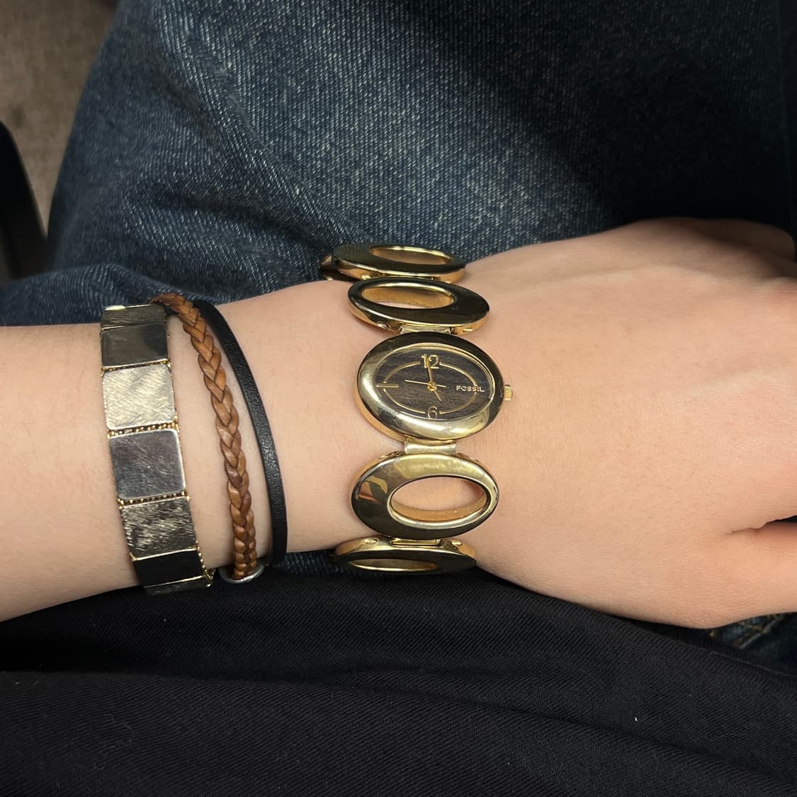 Fossil 청키 골드 타원 브레이슬릿 워치 상품이미지1