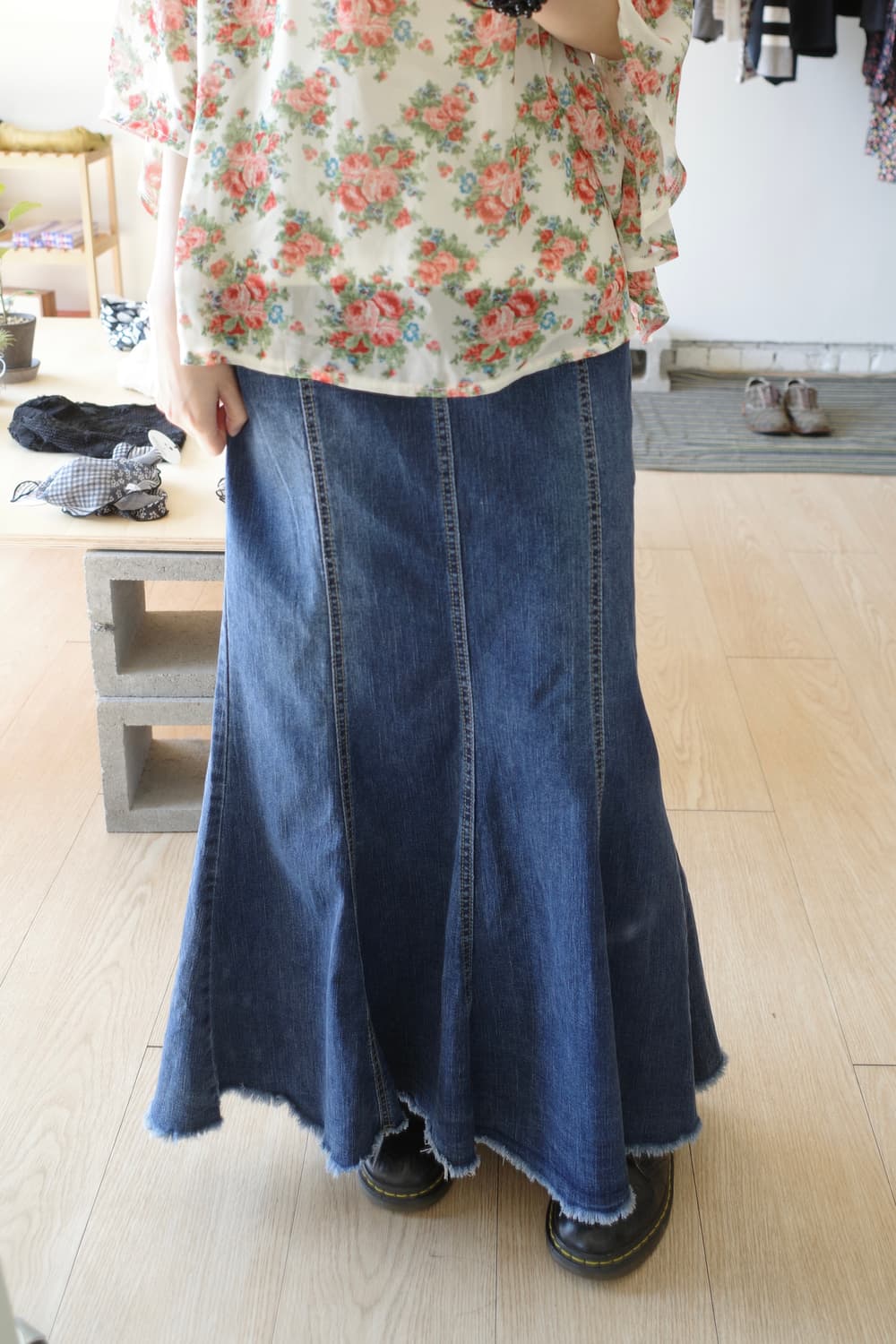 데님 롱스커트  상품이미지2
