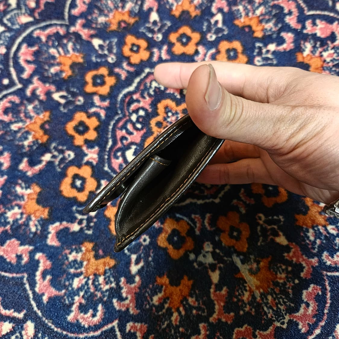 핸드메이드 브라운 가죽 코인 파우치  상품이미지4