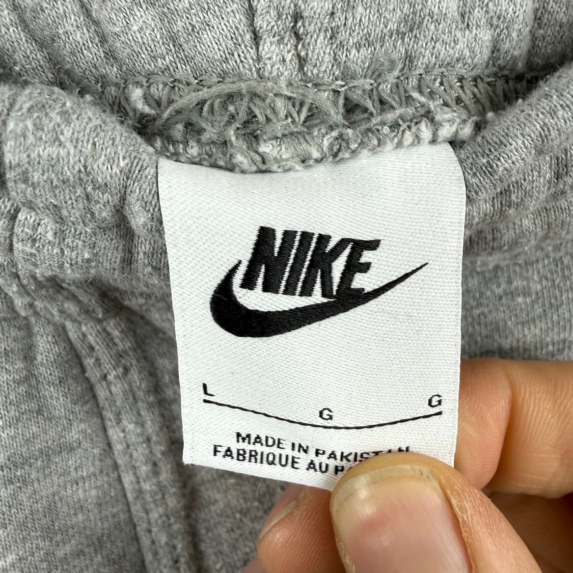 (L) 나이키 스우시 스웻 기모 조거 팬츠 그레이 상품이미지3