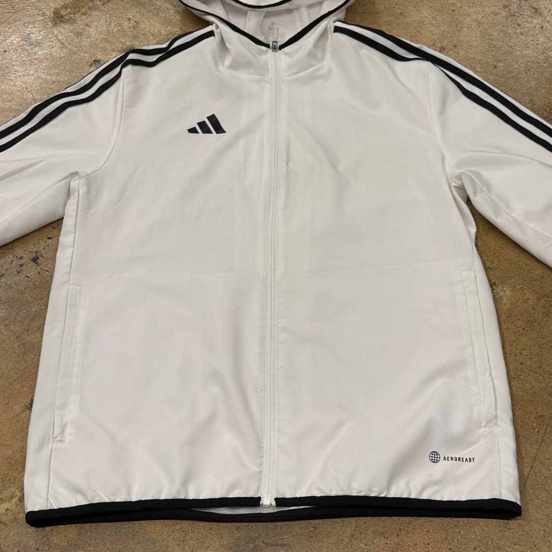[정품/M] 아디다스 삼선 화이트 후드 집업 b19 상품이미지3