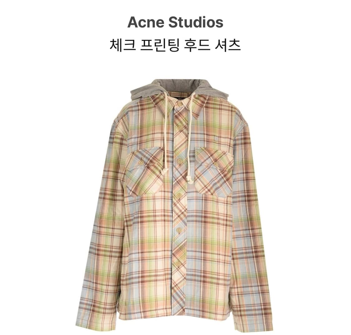 Acne Studios 체크 프린팅 후드 셔츠 상품이미지1