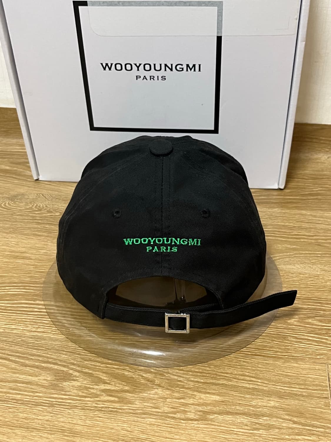 우영미 그린 로고 볼캡 모자 블랙 상품이미지4