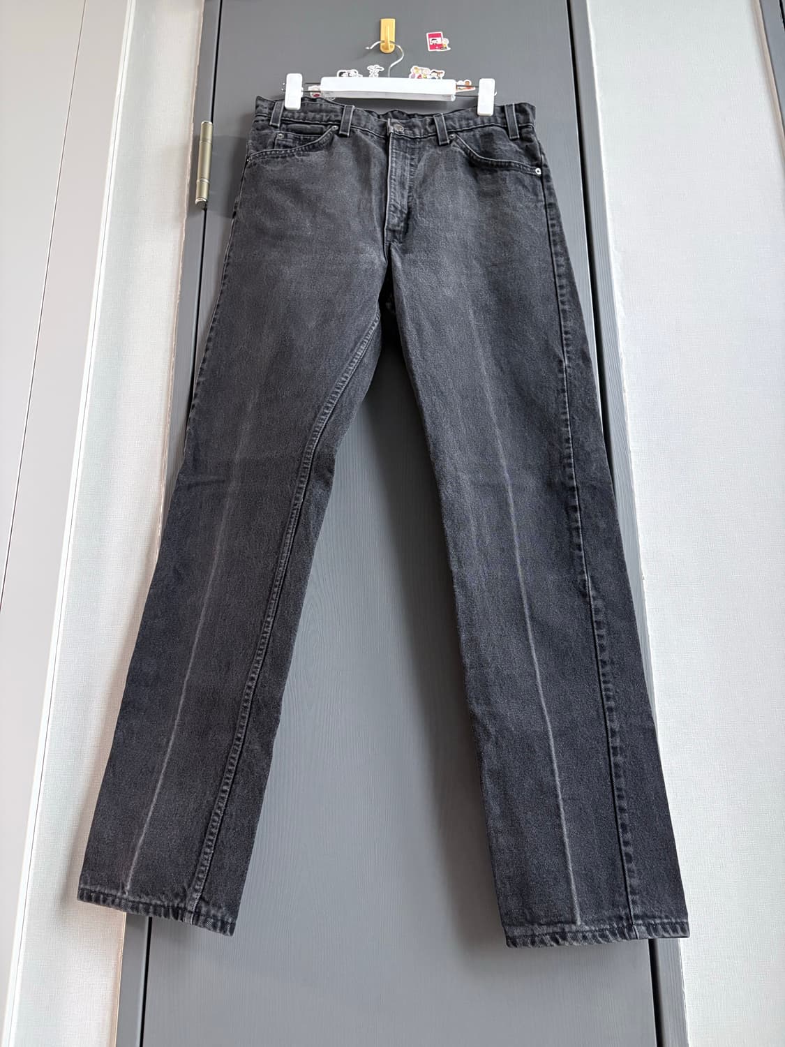 (34x32, 실측 33) 90s 리바이스 505 USA 흑청 블랙진 상품이미지1