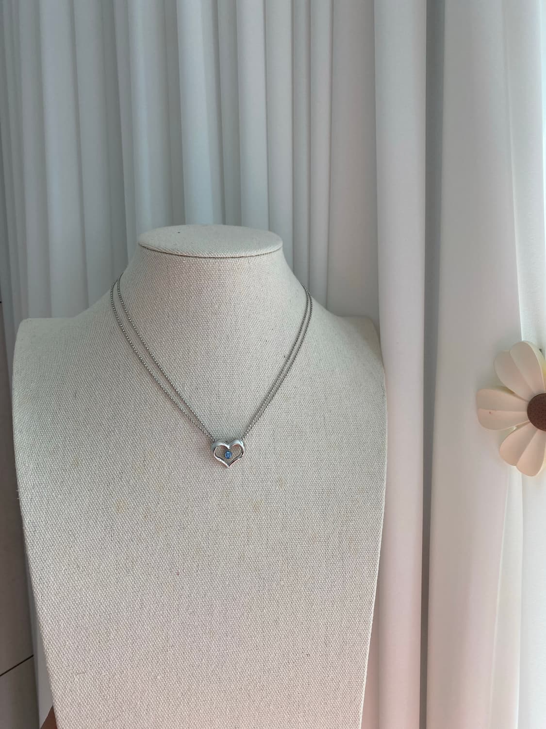 빈티지 하트 블루스톤 목걸이 상품이미지4