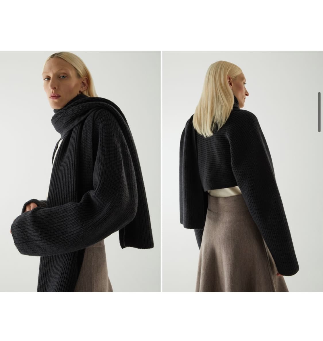 코스 울 하이브리드 볼레로 가디건 머플러 숄 가디건 상품이미지1
