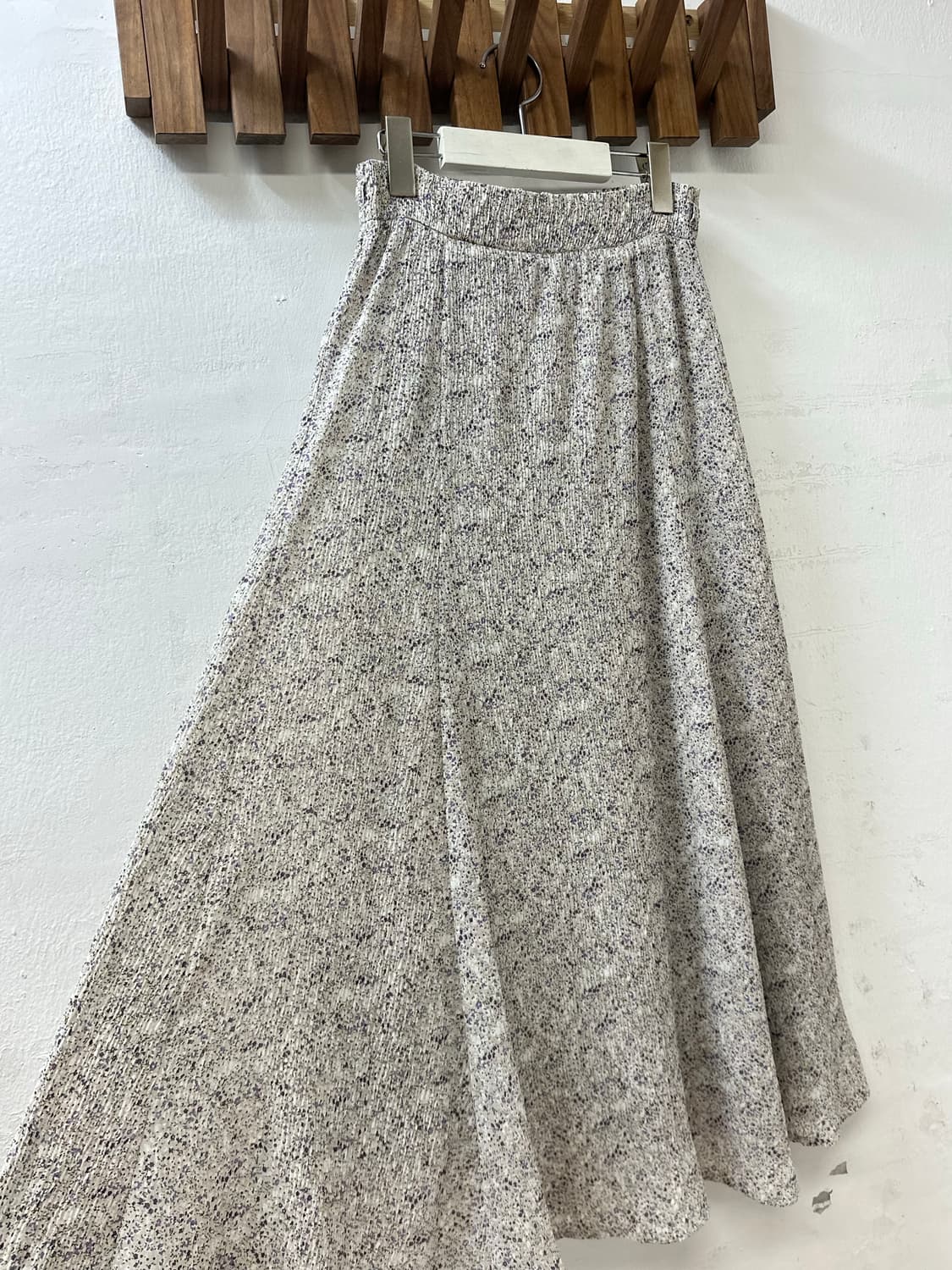 일본빈티지 MAJESTIC LEGON 잔꽃패턴 셔링 크링클플레어 스커트 상품이미지4