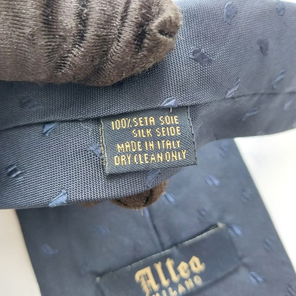 알테아 실크 네이비 자카드 패턴 넥타이 9cm A+등급 K2526 상품이미지10