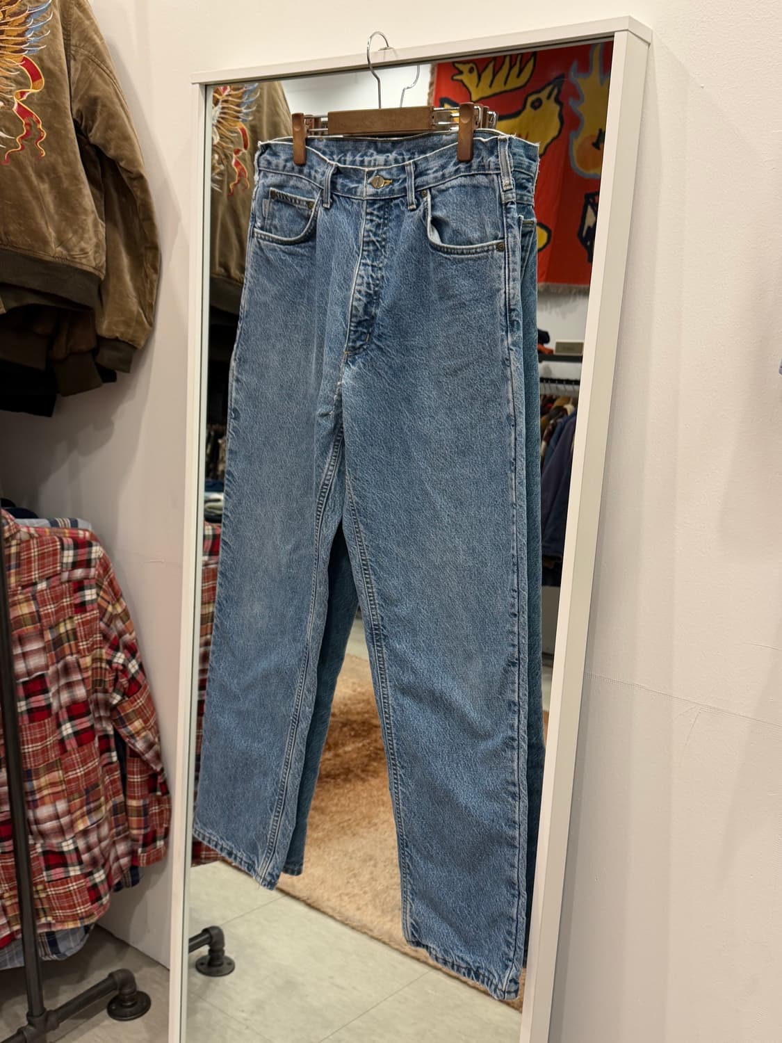 00s Carhartt 칼하트 플란넬 데님 팬츠 (made in USA) 상품이미지1