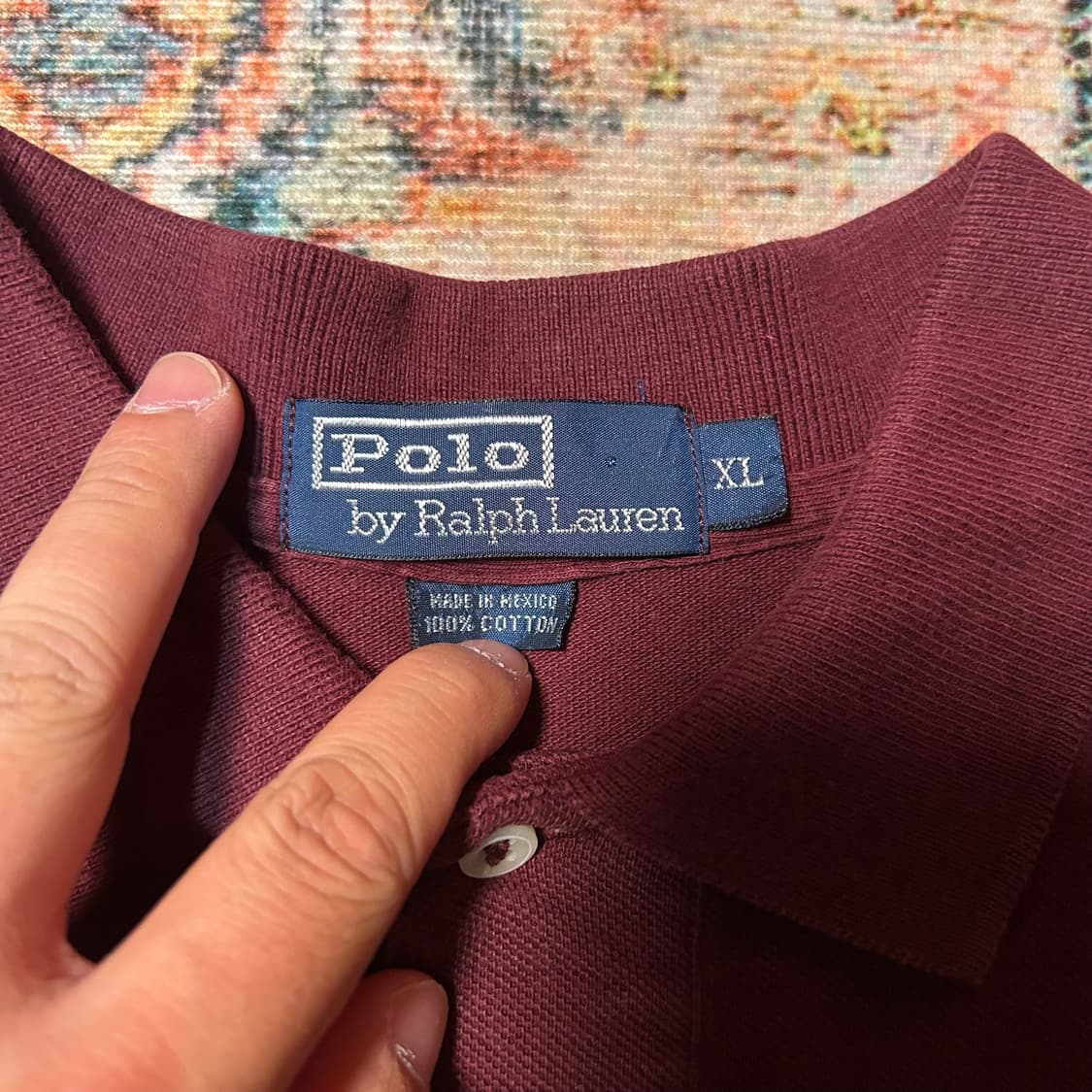 [2XL] 폴로 랄프로렌 버건디 포니 로고 카라 반팔 상품이미지2