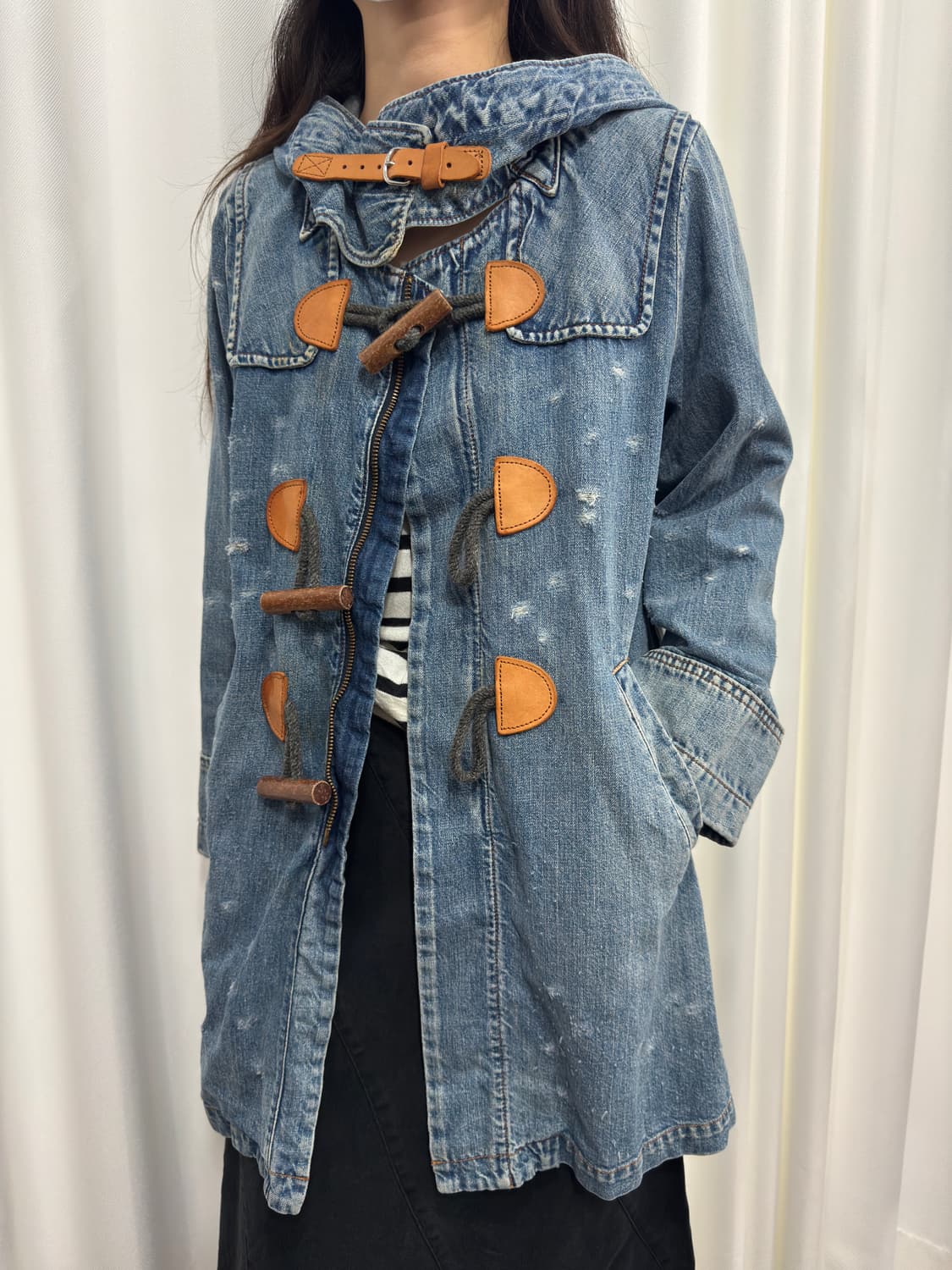 rna slang denim duffle hood jacket 상품이미지1