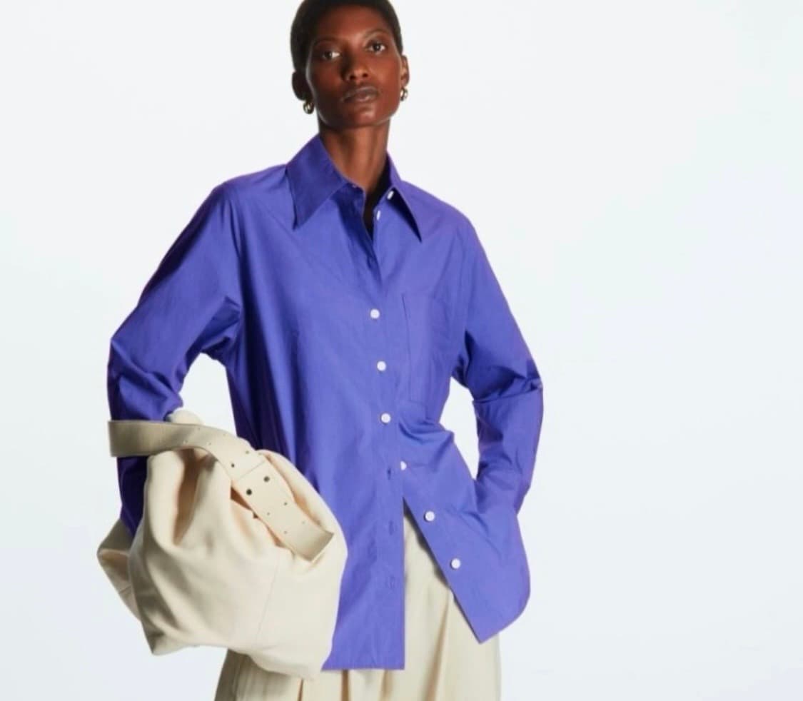 (급처) COS 코스 오버사이즈 롱 슬리브리스 셔츠 인디고블루 32싸이즈 상품이미지1