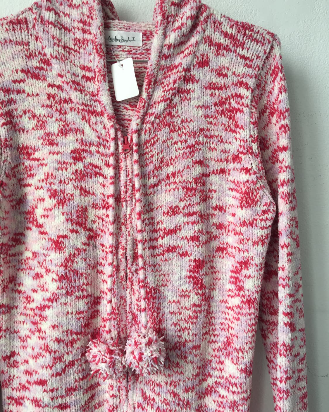 Pom pom hood knit zip up 상품이미지4