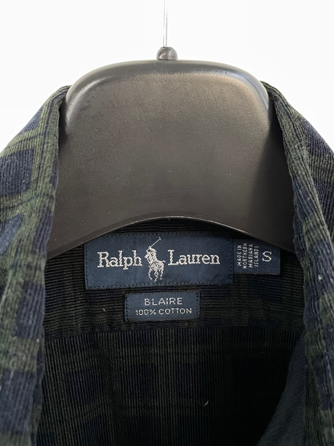 90s 폴로 랄프로렌 블레이어핏 체크 코듀로이 셔츠  상품이미지5