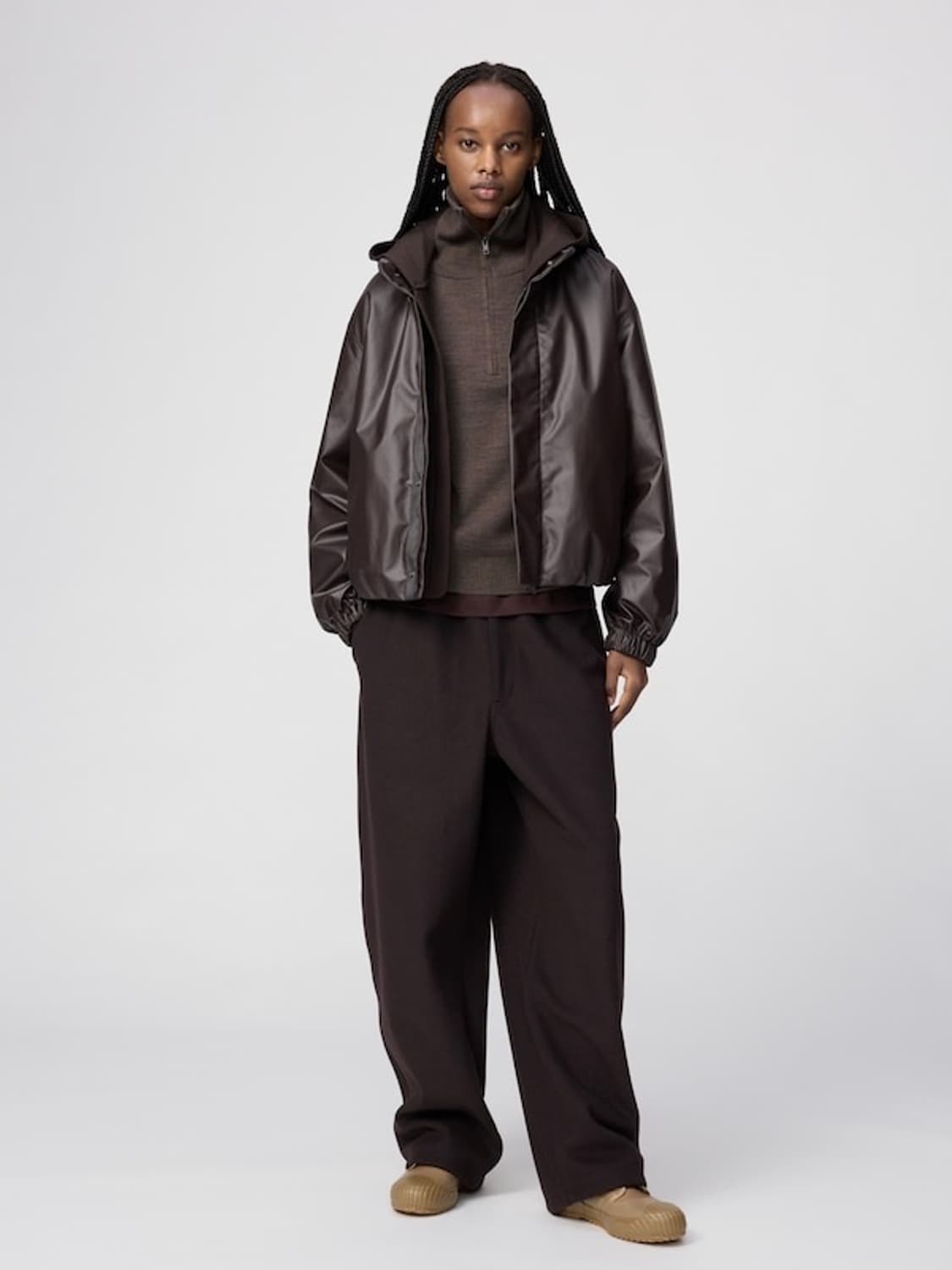 유니클로U/ 코팅 쇼트 블루종 블랙/ 3XL 상품이미지5