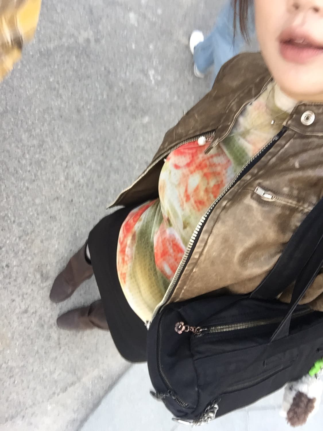 브라운 워싱 레더자켓 상품이미지1