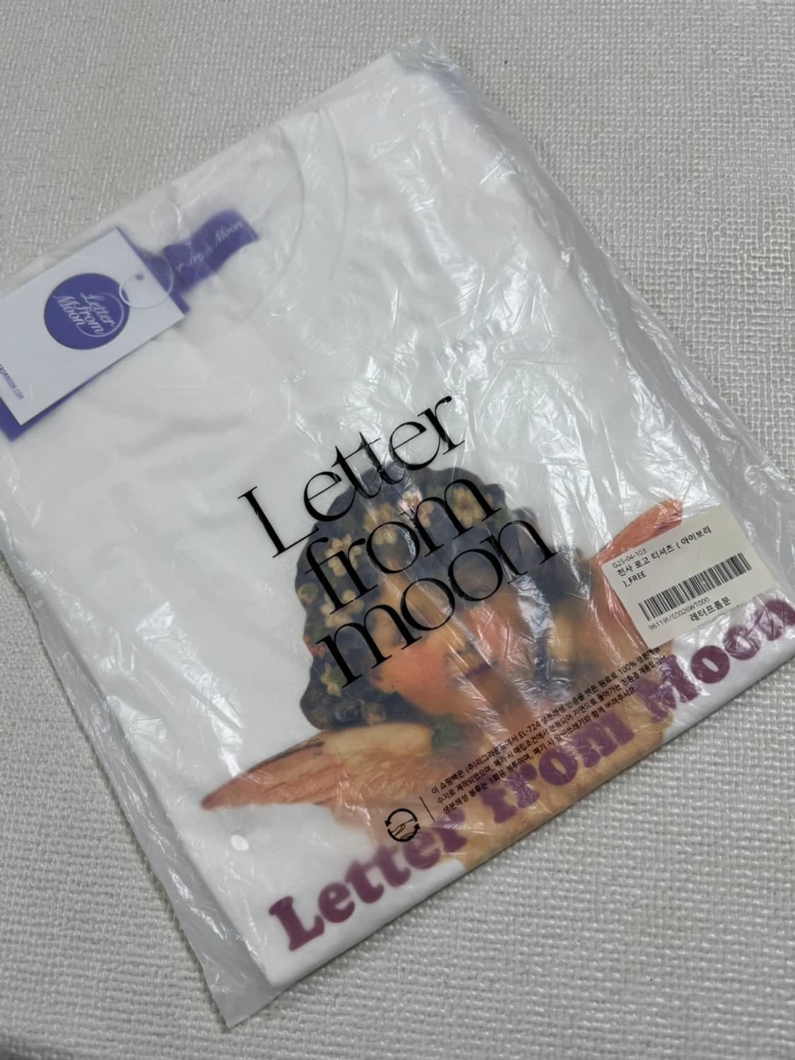 레터프롬문 천사 로고 티셔츠 새상품 상품이미지7