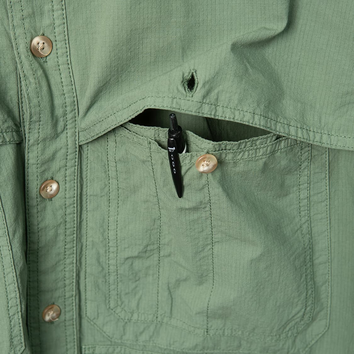 [115] 빔즈플러스 2022SS 코튼 립스탑 어드벤쳐 셔츠  상품이미지3