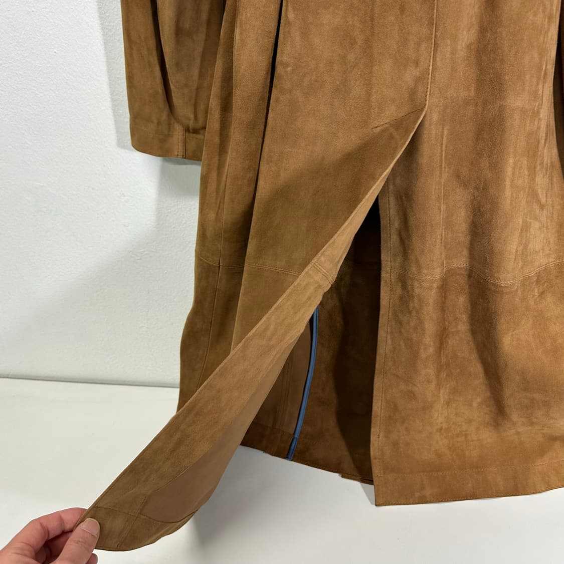 우먼FREE 질스튜어트 뉴욕 베이지 로브 염소가죽 스웨이드 코트 상품이미지7