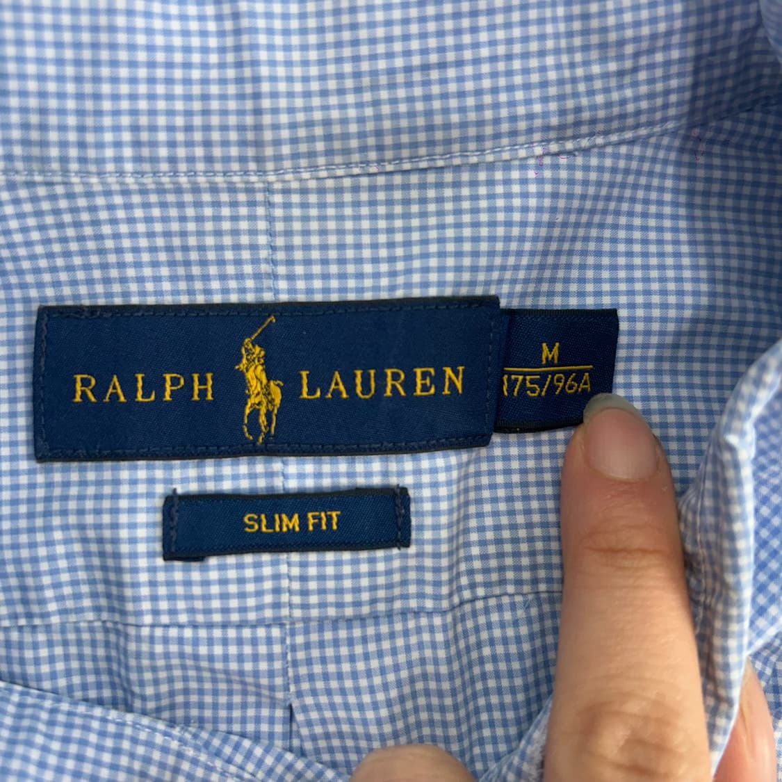 Polo 폴로 네이비포니 라이트블루 체크 셔츠 상품이미지5