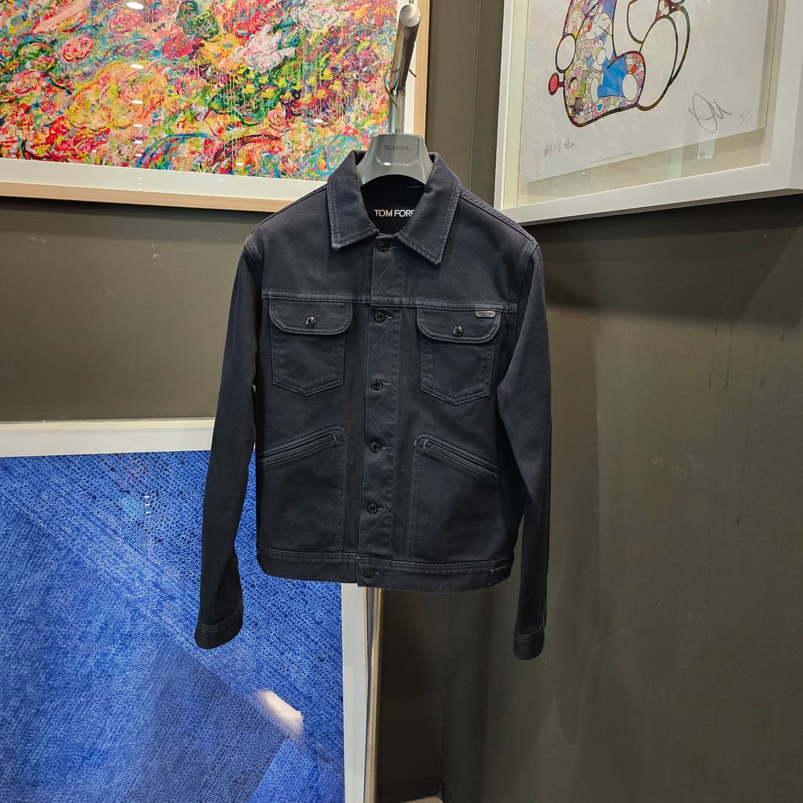 톰포드 가죽 패치로고 블랙 컬러 데님 셋업 상품이미지1