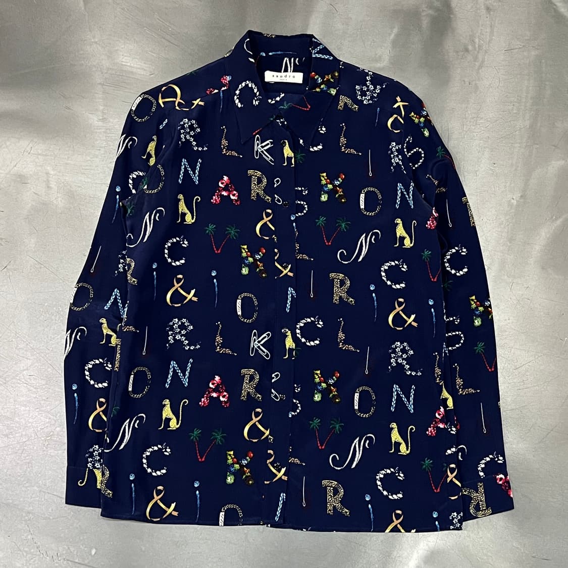  산드로 멀티 패턴 실크 셔츠 y16306 상품이미지1