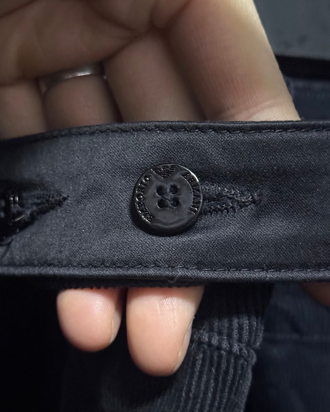 엠포리오 아르마니 골덴 코듀로이 블랙 검정 32 와이드 슬랙스 명품 바지 상품이미지6