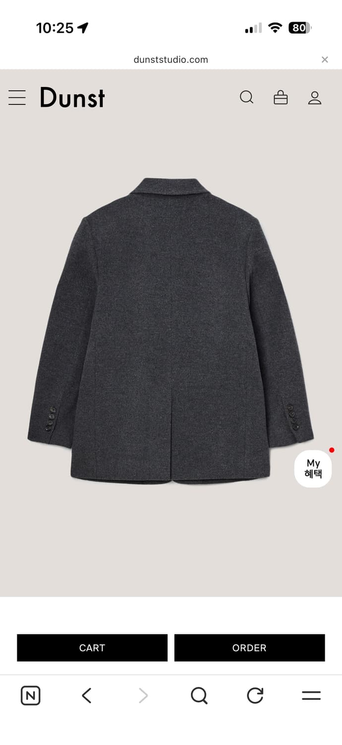 던스트 울 캐시미어 자켓 차콜 상품이미지4