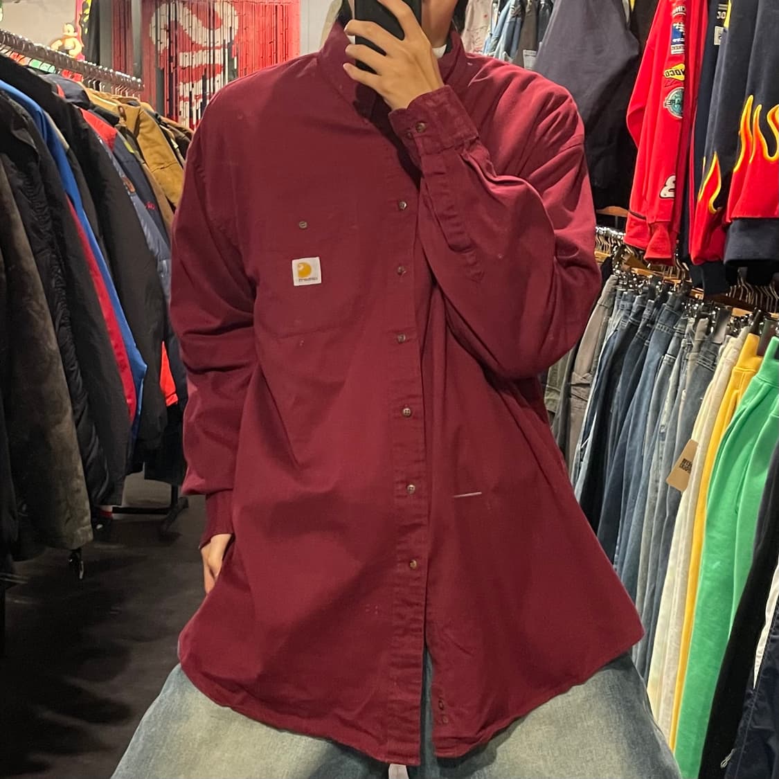 [IM] carhartt 칼하트 버건디 긴팔셔츠 상품이미지3