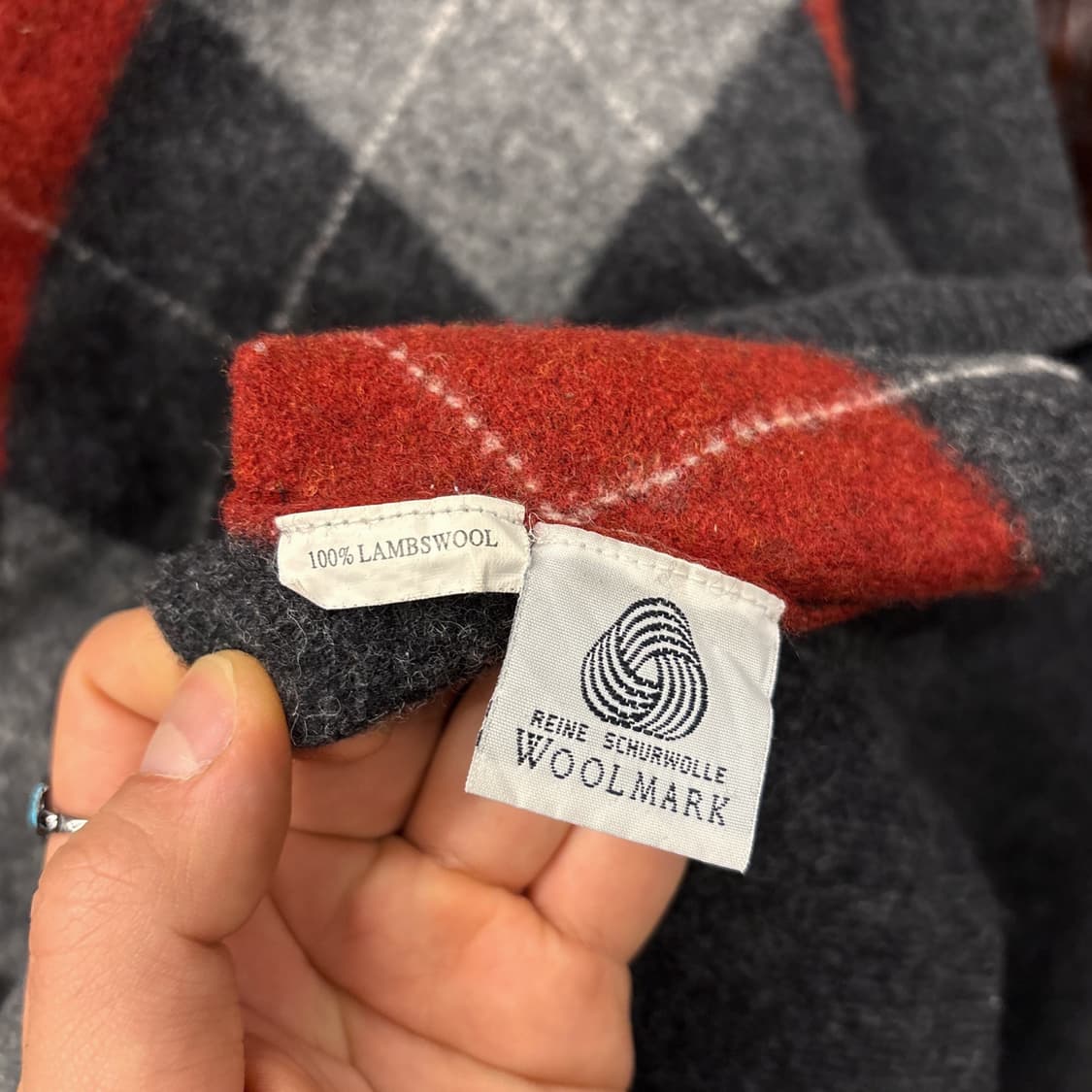 90s 피터핏치 클래식 아가일 패턴 램스울 스웨터 N160 상품이미지6